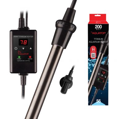 AQUATOP 200W Titanium Heater with Controller for Aquariums up to 55 Gallons, TH-C200